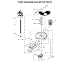 Whirlpool WDT720PADB3 pump, washarm and motor parts diagram