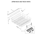 Whirlpool WDT720PADB3 upper rack and track parts diagram