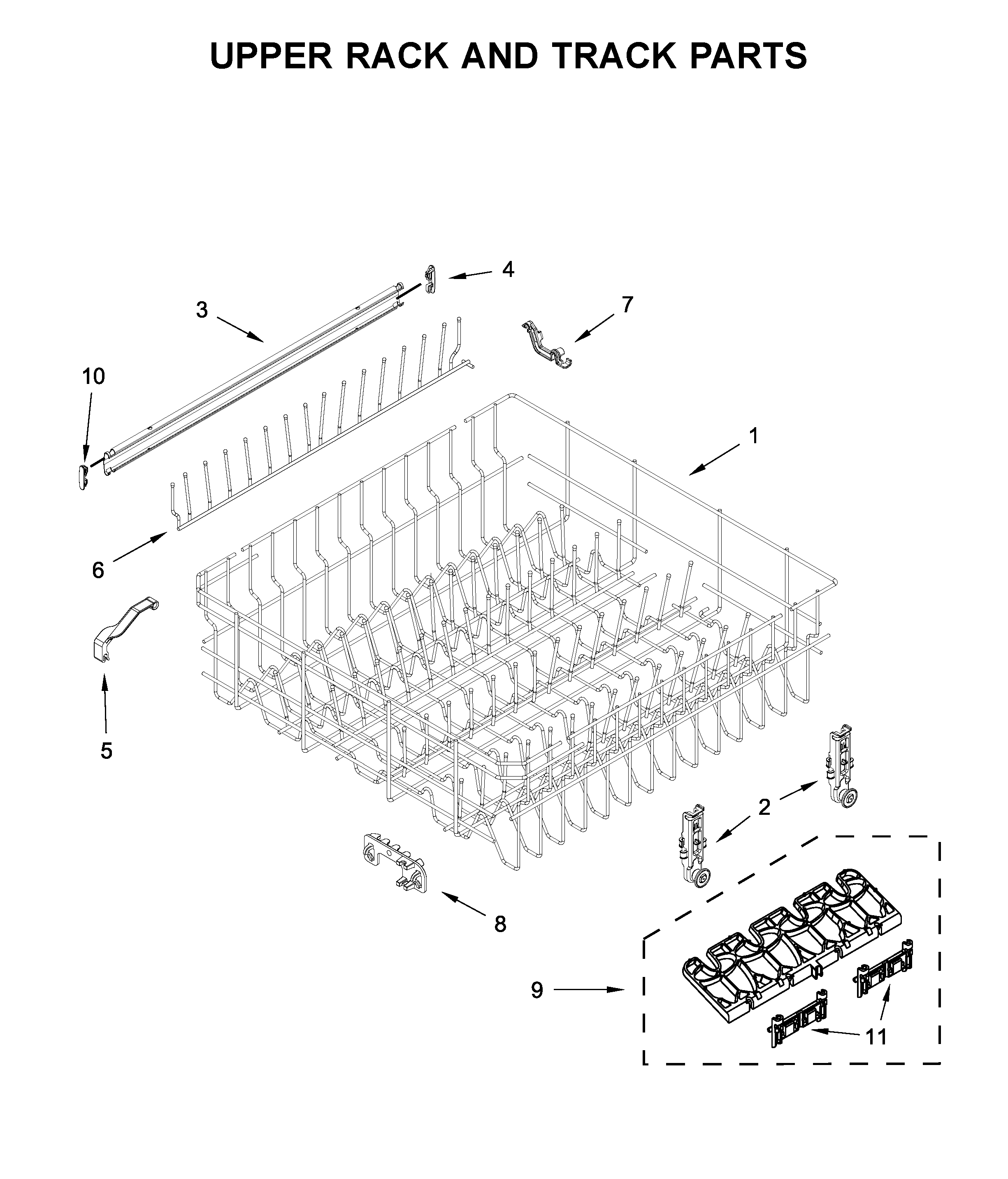 UPPER RACK AND TRACK PARTS