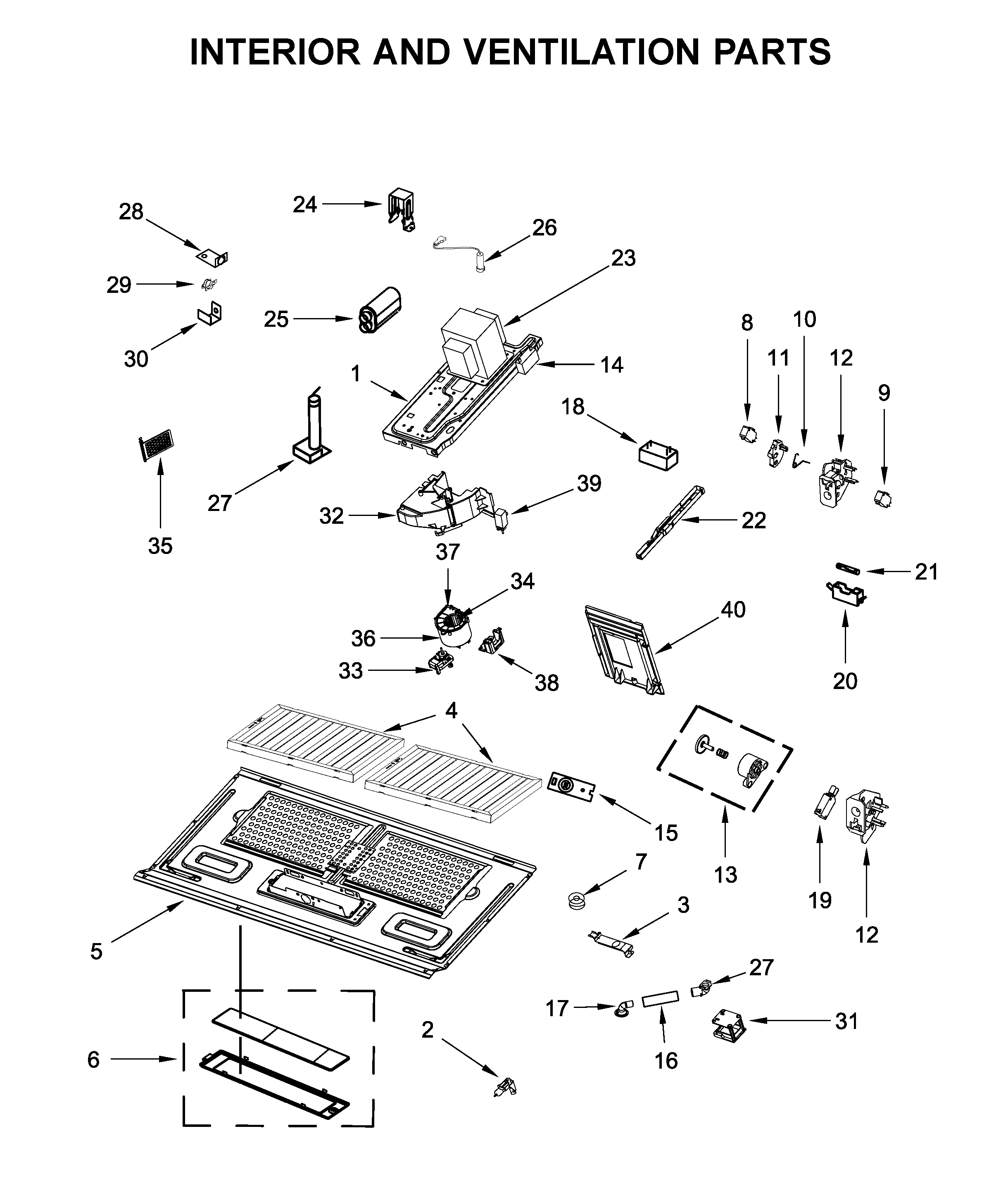 Interior and ventilation parts