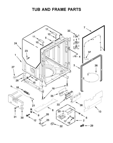 Tub and frame parts