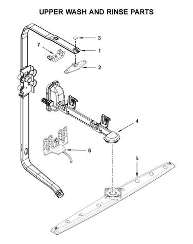 Upper wash and rinse parts