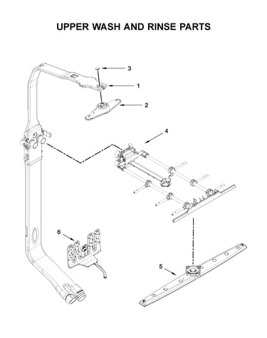 Upper wash and rinse parts