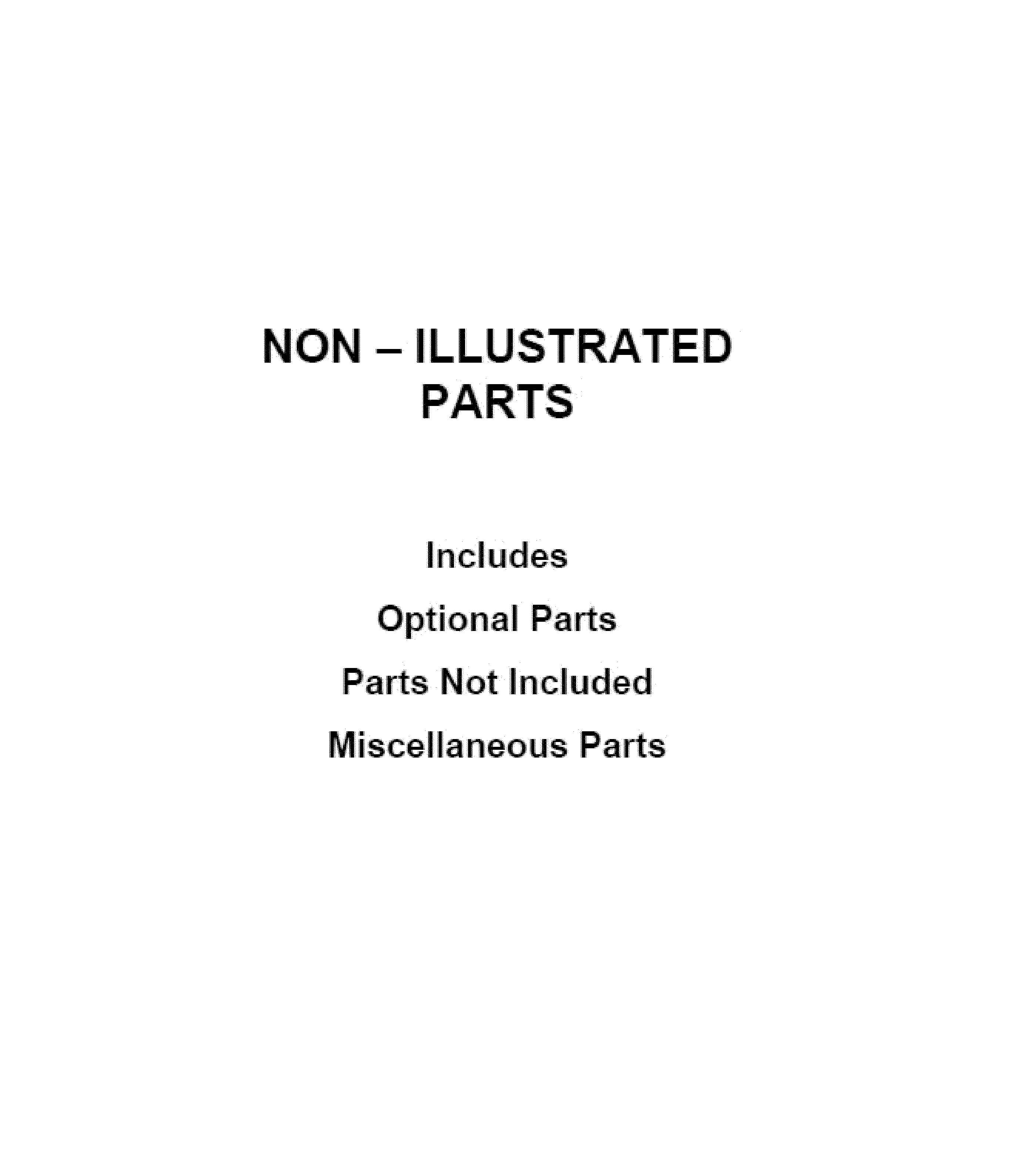 OPTIONAL PARTS (NOT INCLUDED)