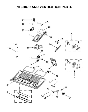 Interior and ventilation parts