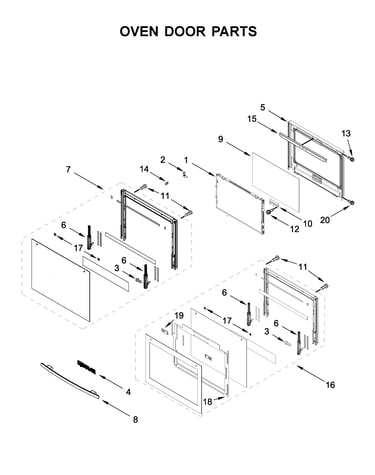 Oven door parts