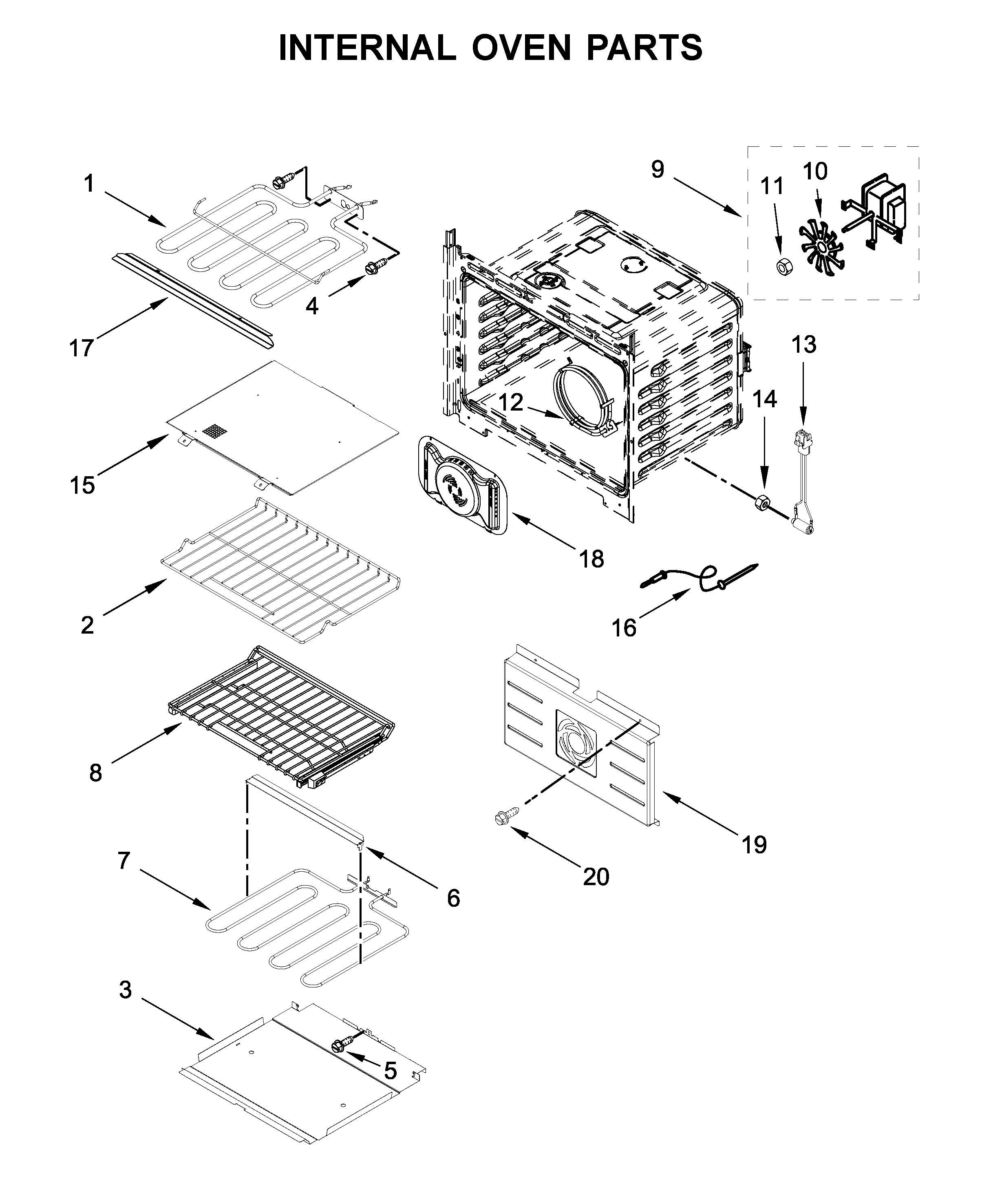 Internal oven parts
