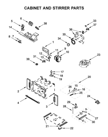 Cabinet and stirrer parts