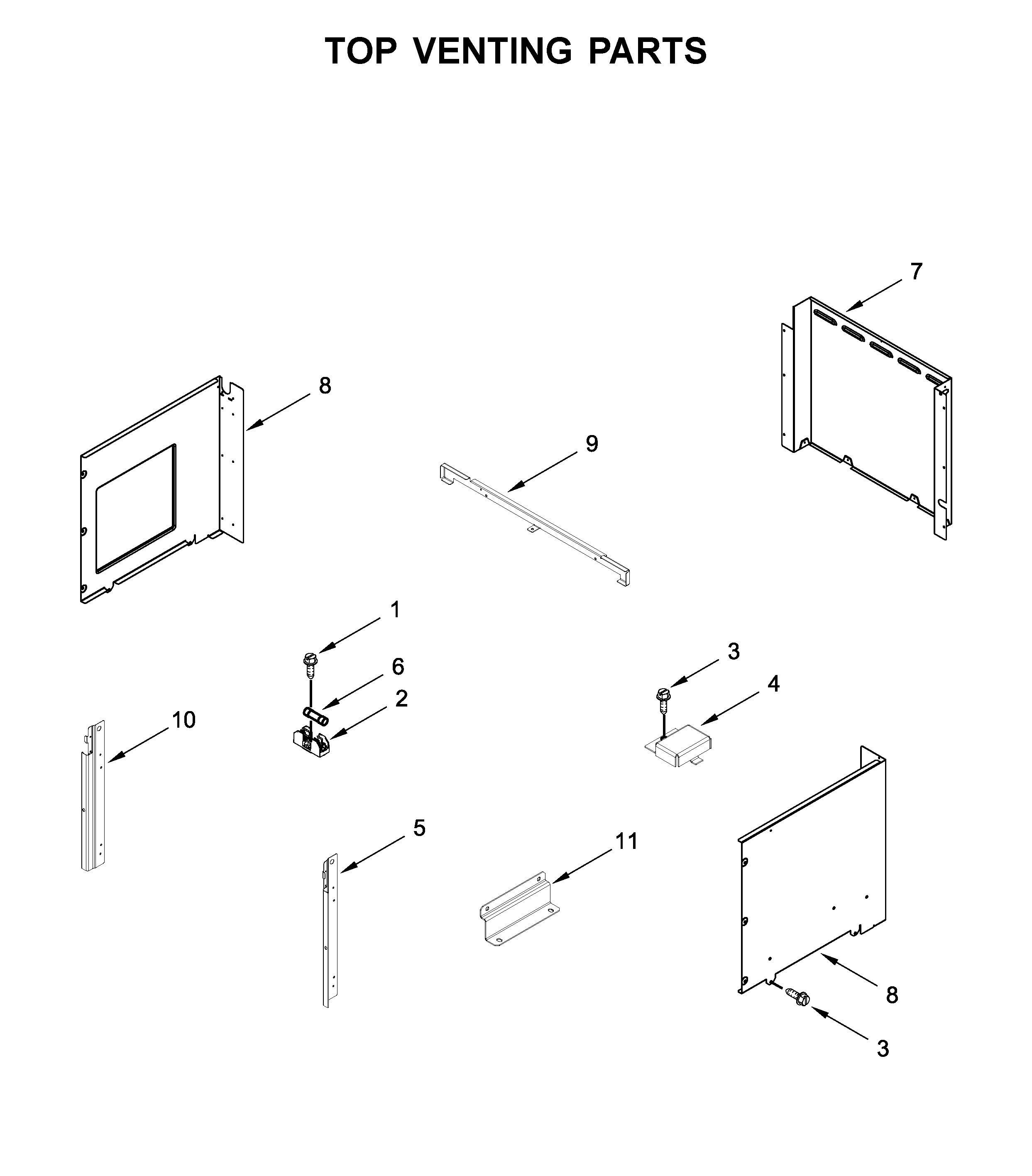 Top venting parts