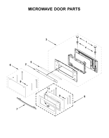 Microwave door parts