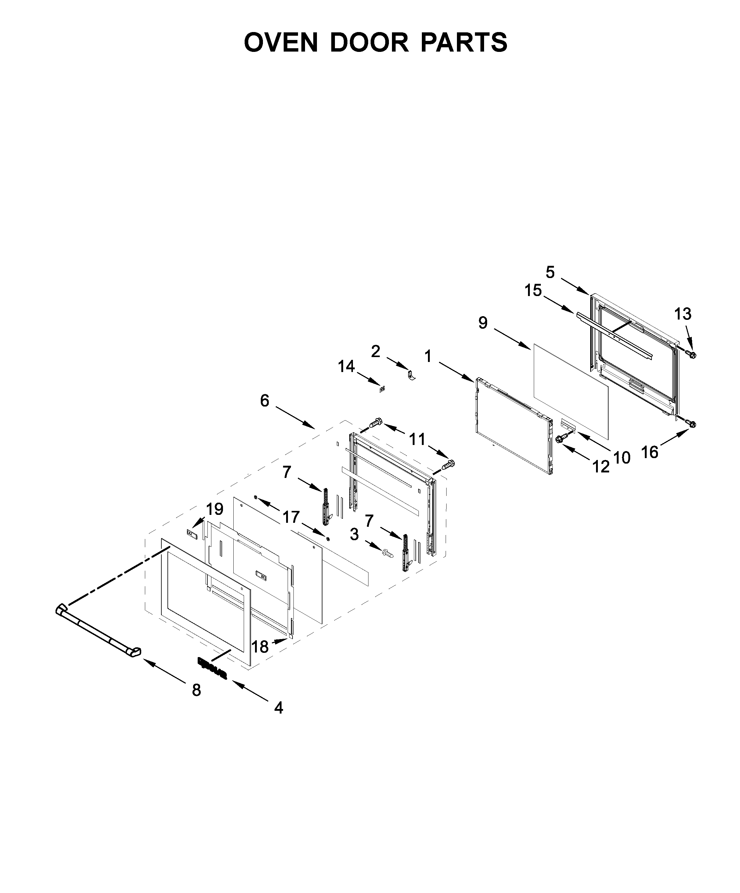 Oven door parts