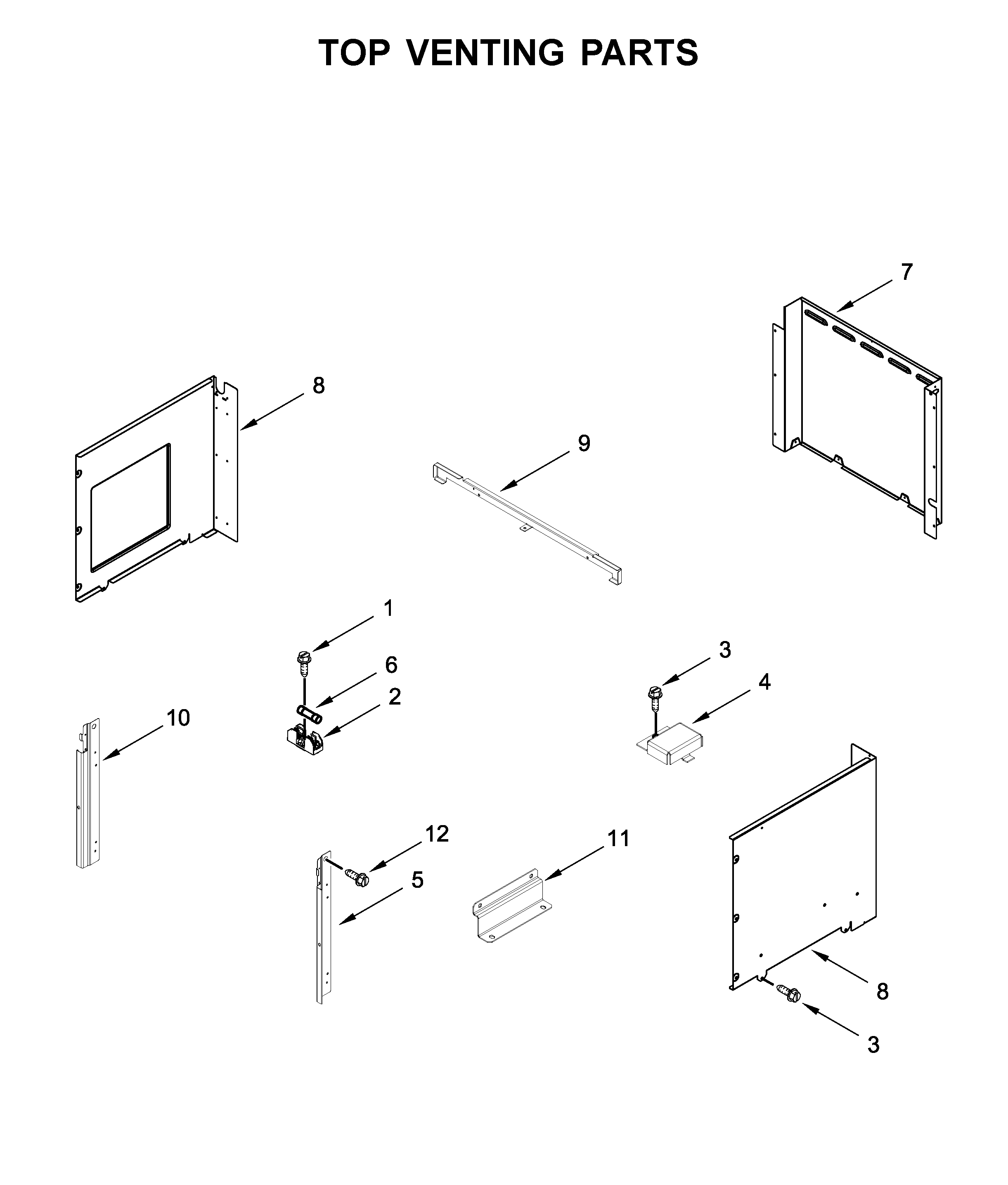 Top venting parts