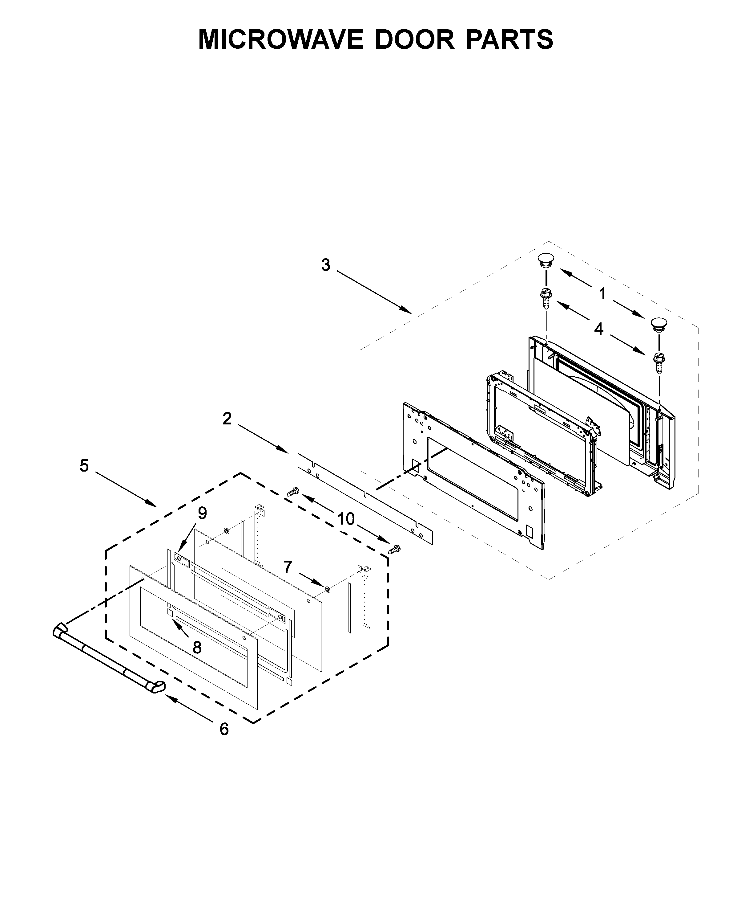 Microwave door parts