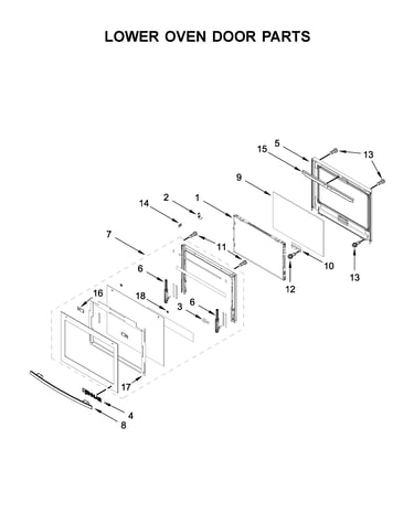 Lower oven door parts