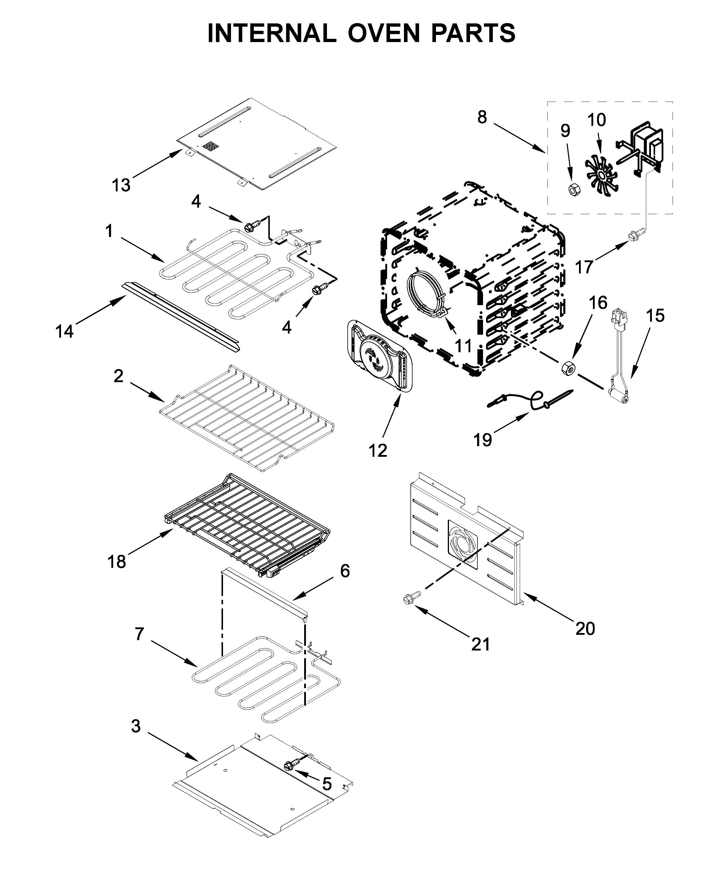 Internal oven parts