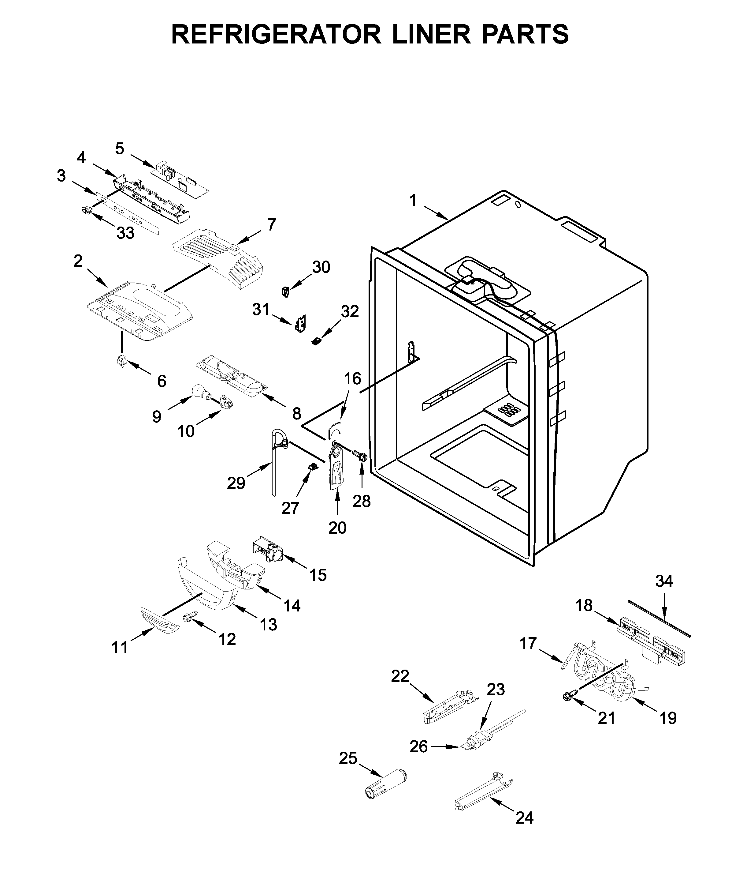 Refrigerator liner parts