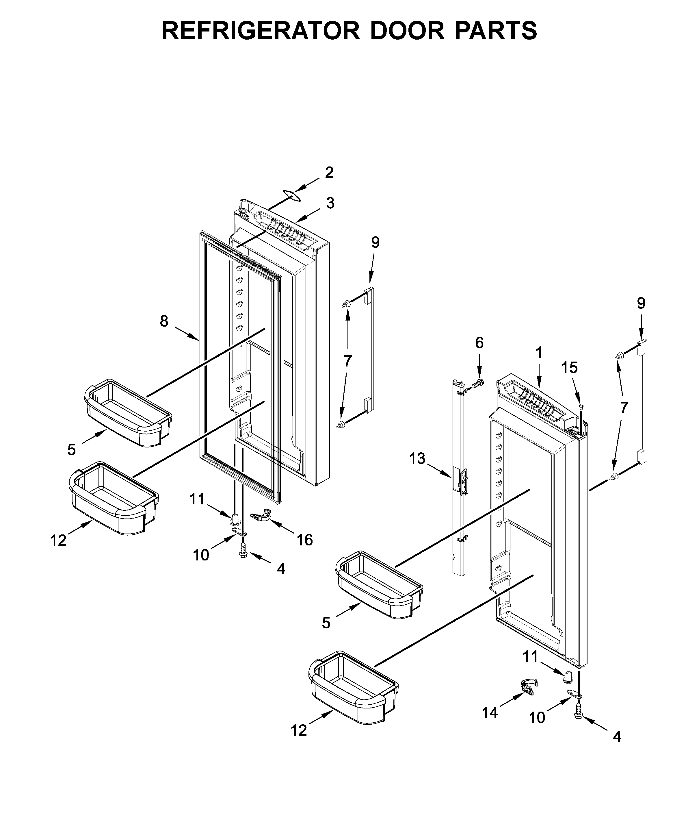 Refrigerator door parts