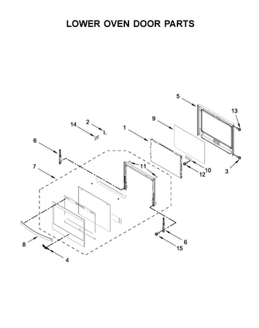 Lower oven door parts