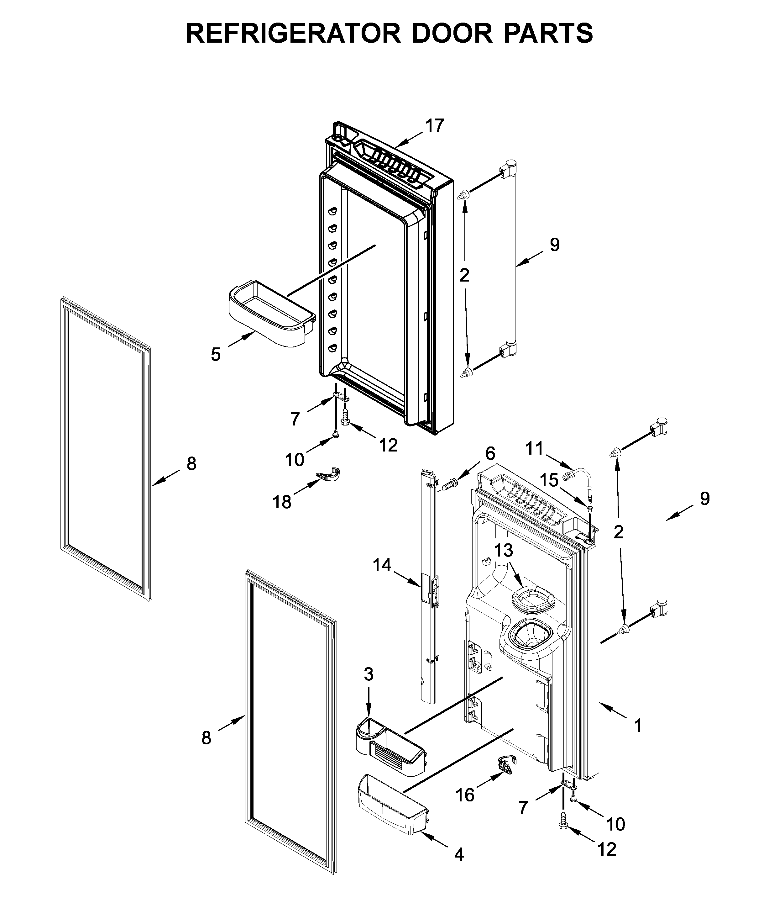 Refrigerator door parts