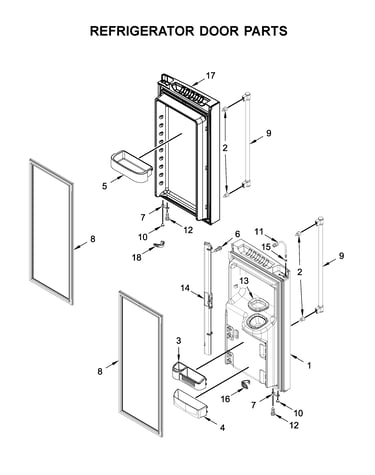Refrigerator door parts