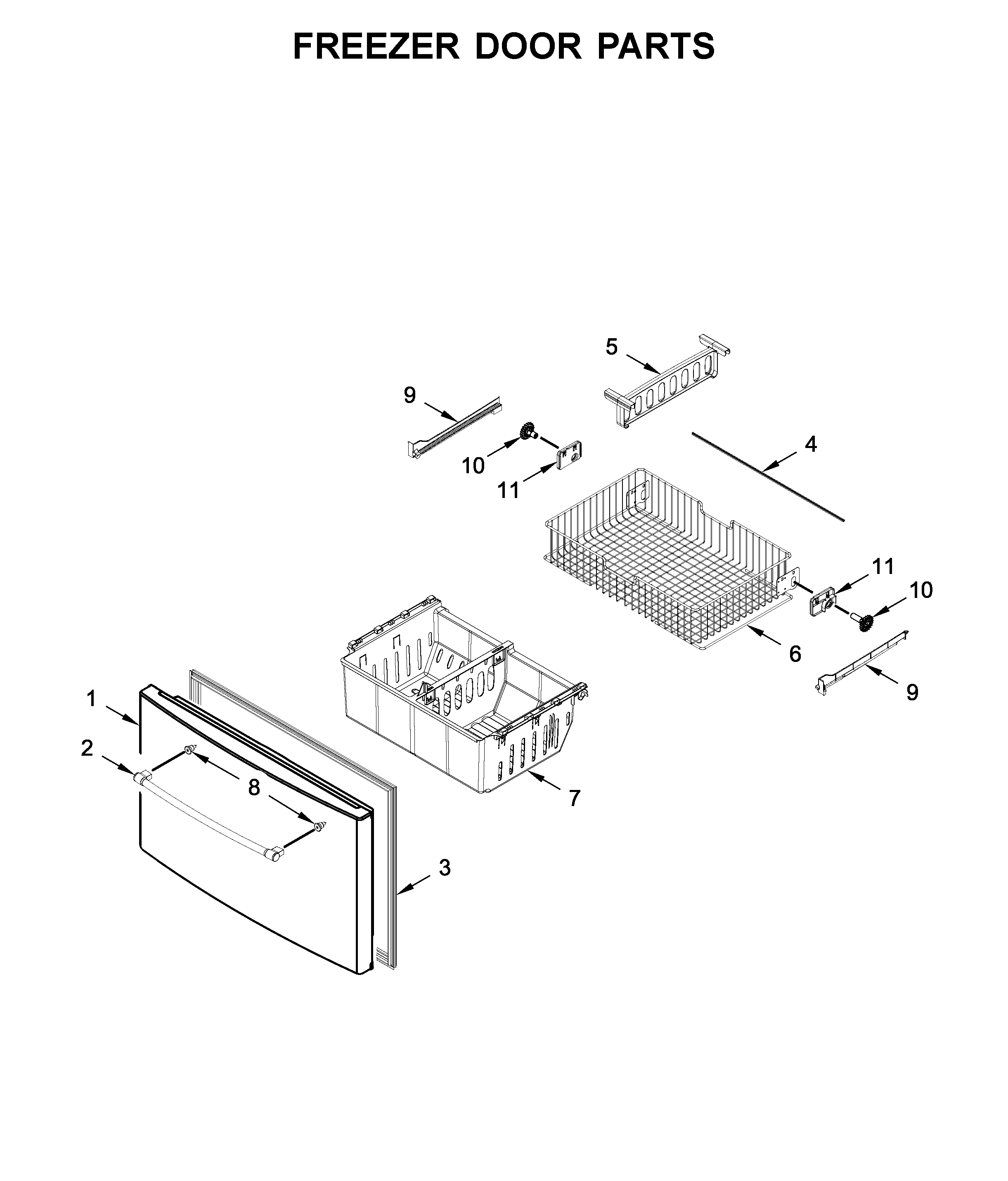 Freezer door parts