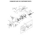 Ikea IX7DDEXGZ002 icemaker and ice container parts diagram