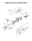 Icemaker and ice container parts