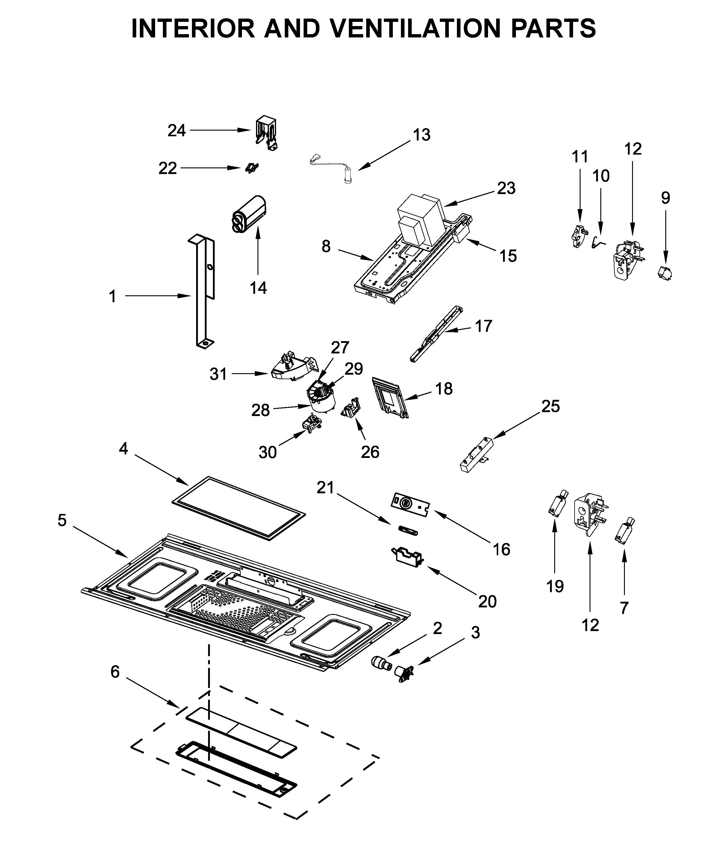 Interior and ventilation parts