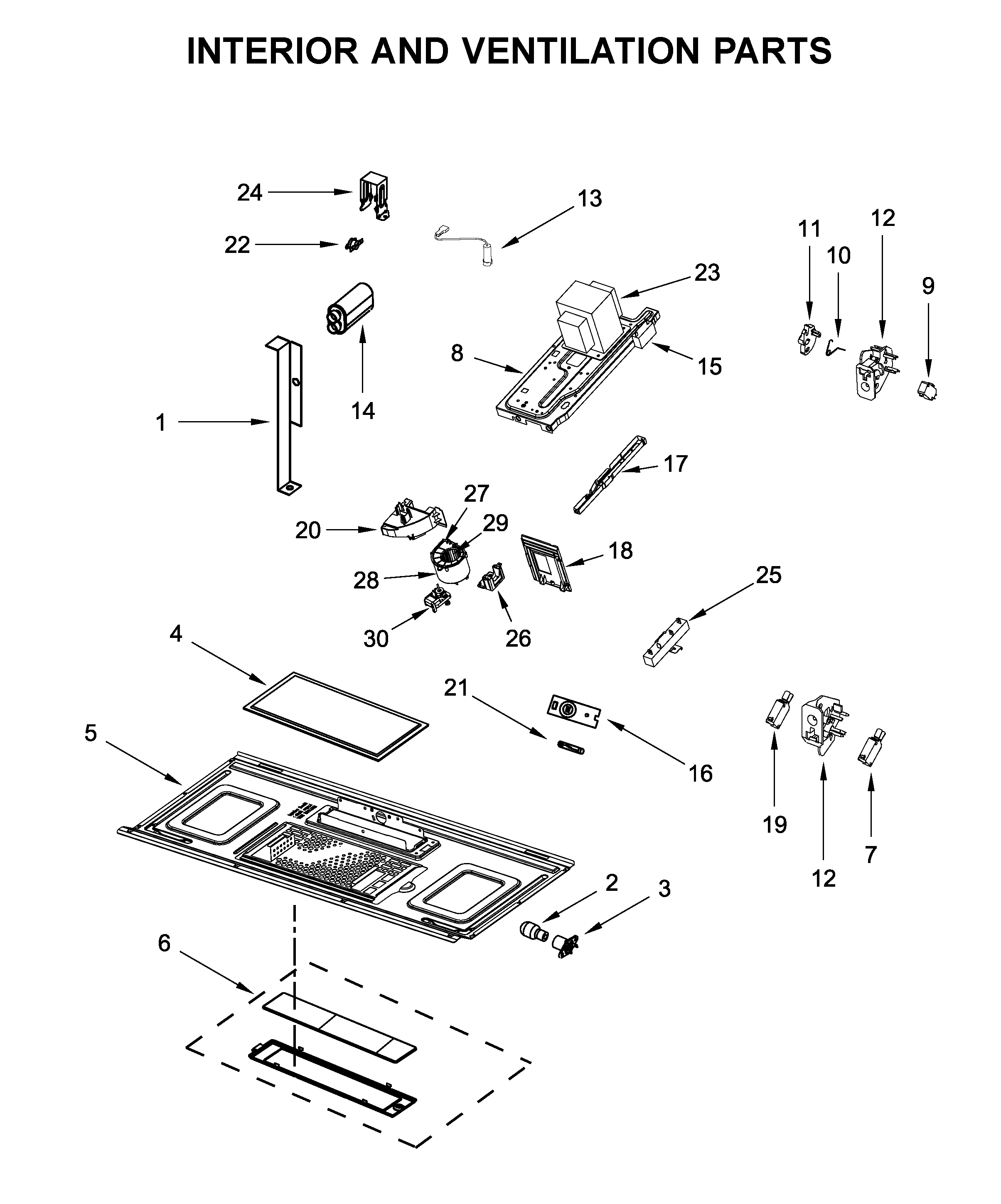 Interior and ventilation parts