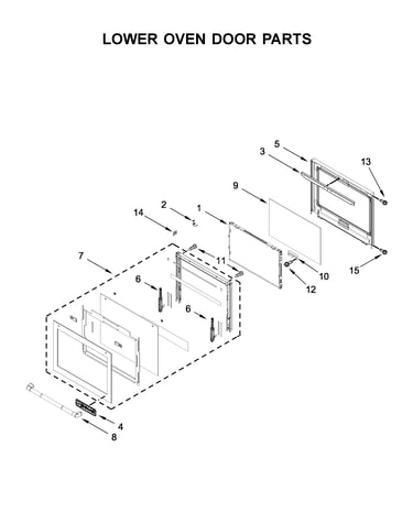 Lower oven door parts