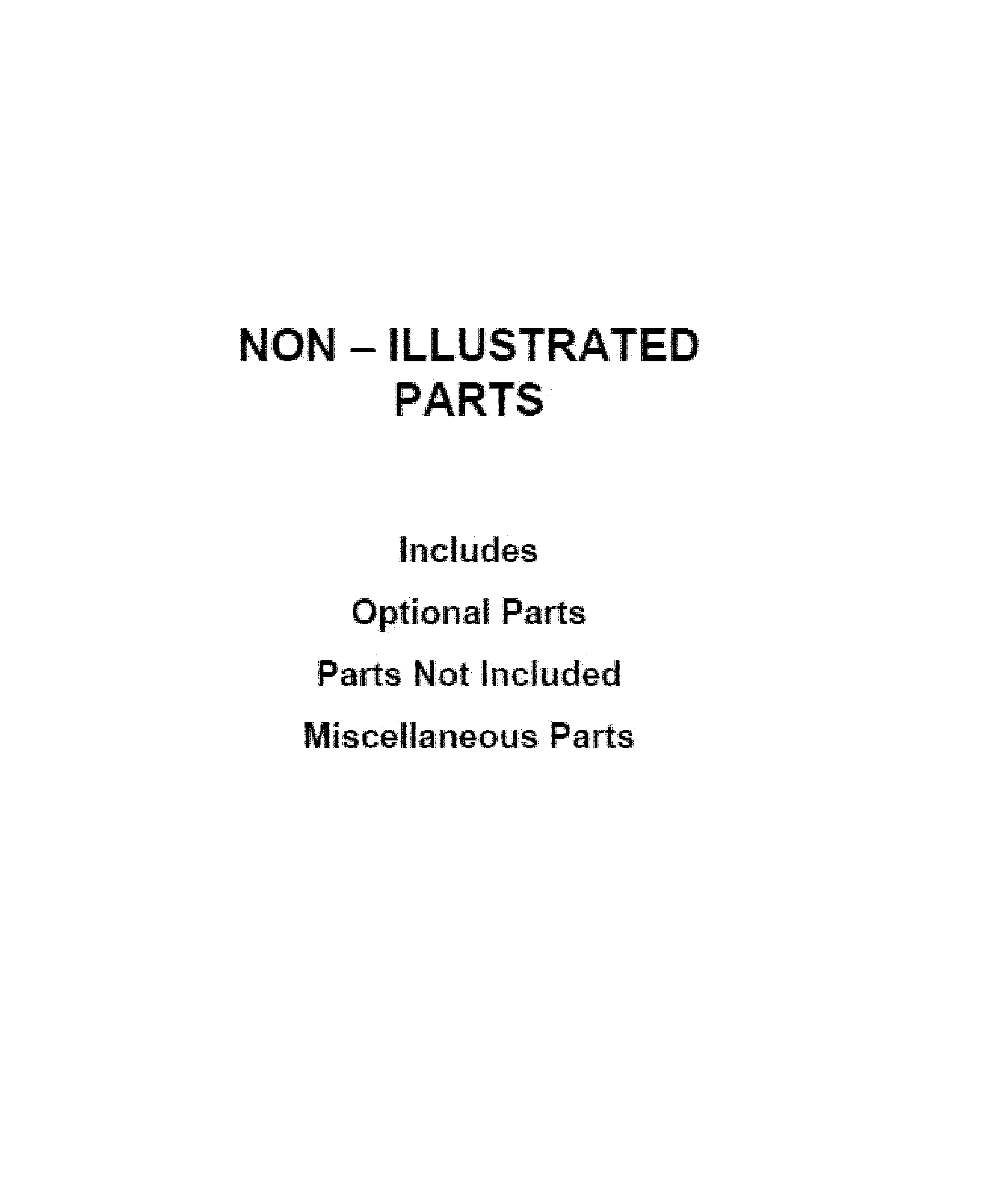 OPTIONAL PARTS (NOT INCLUDED)