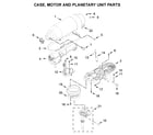 KitchenAid KSM3311XCU0 case, motor and planetary unit parts diagram