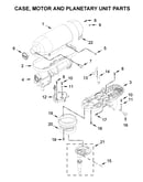 Case, motor and planetary unit parts