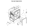 Whirlpool WDF130PAHW0 tub and frame parts diagram