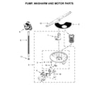 Whirlpool WDF130PAHB0 pump, washarm and motor parts diagram