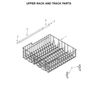 Whirlpool WDF130PAHW0 upper rack and track parts diagram