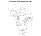 KitchenAid KSM3306QFP0 case, motor and planetary unit parts diagram