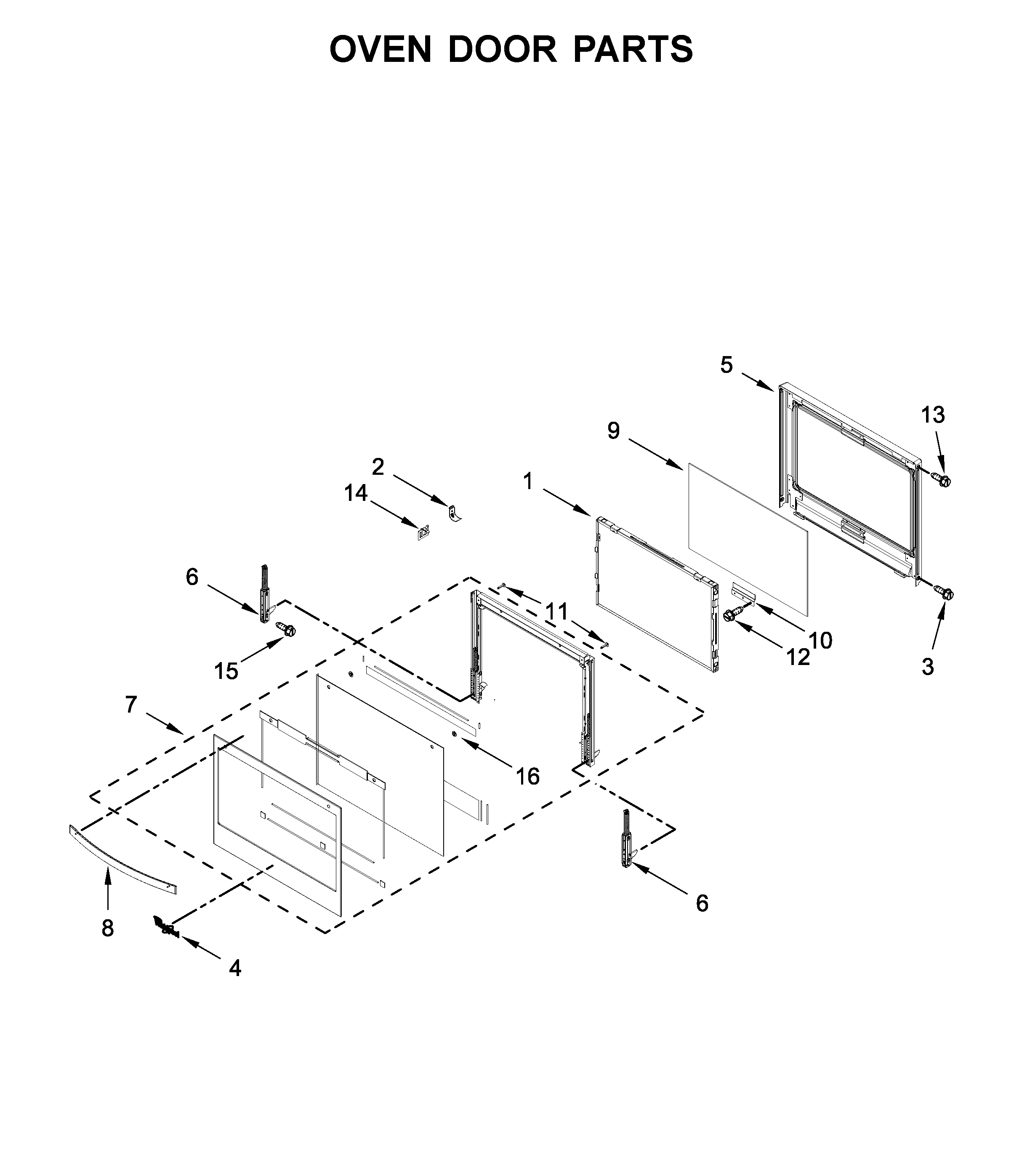 Oven door parts