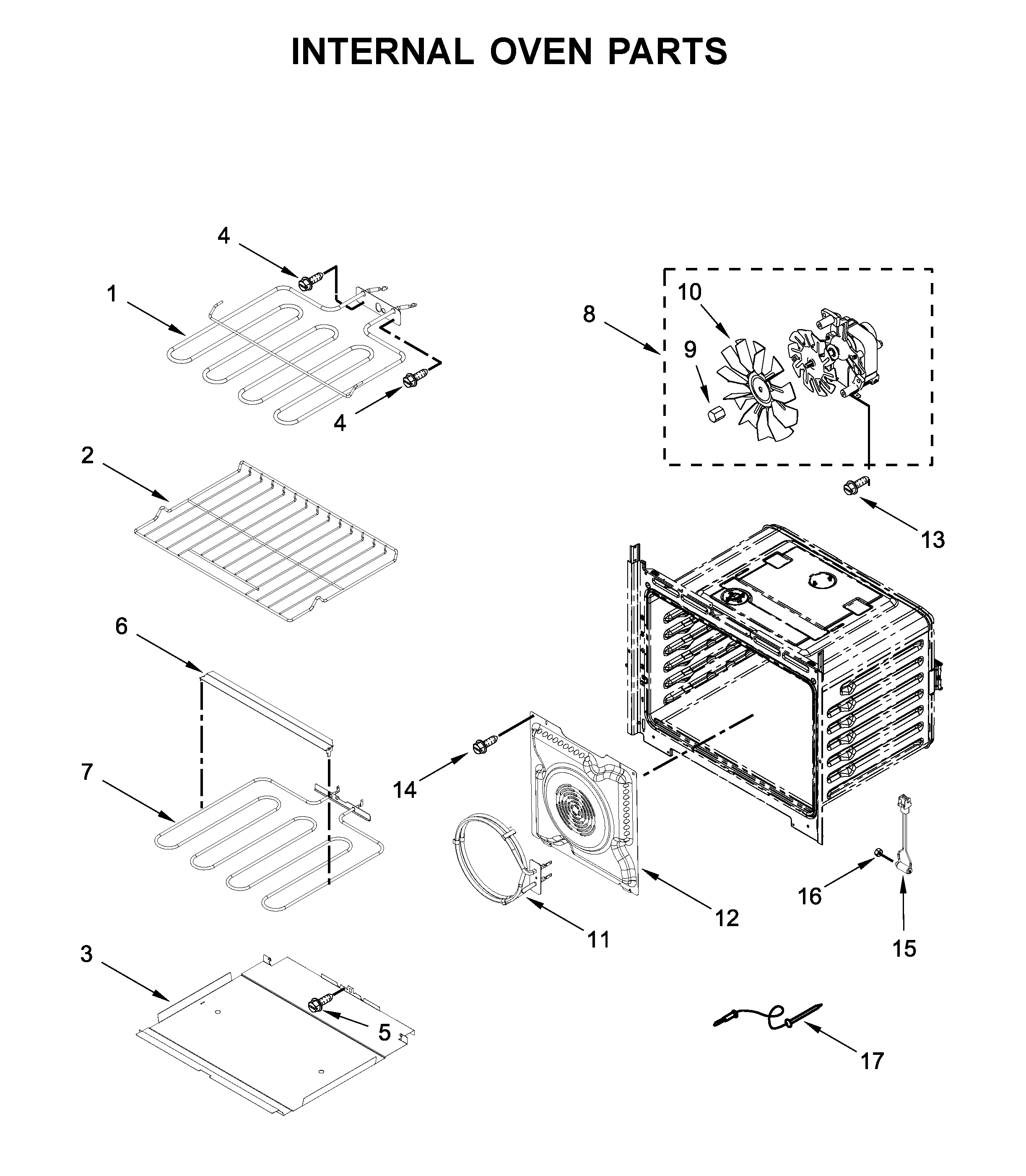 Internal oven parts