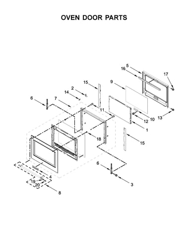 Oven door parts