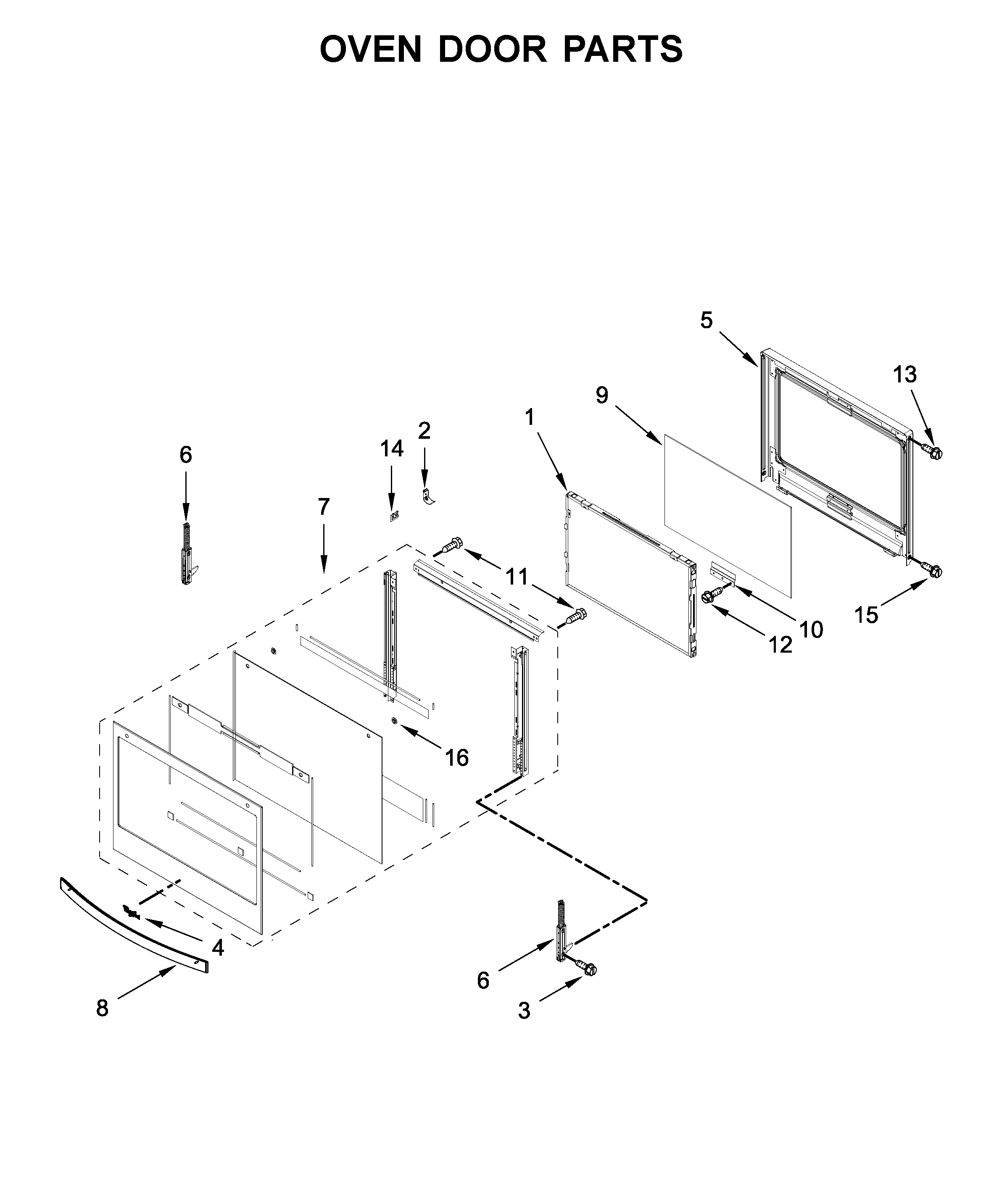 Oven door parts