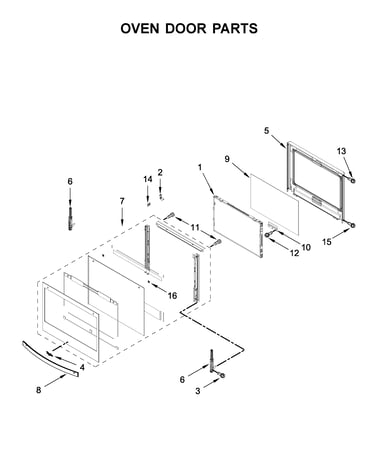 Oven door parts