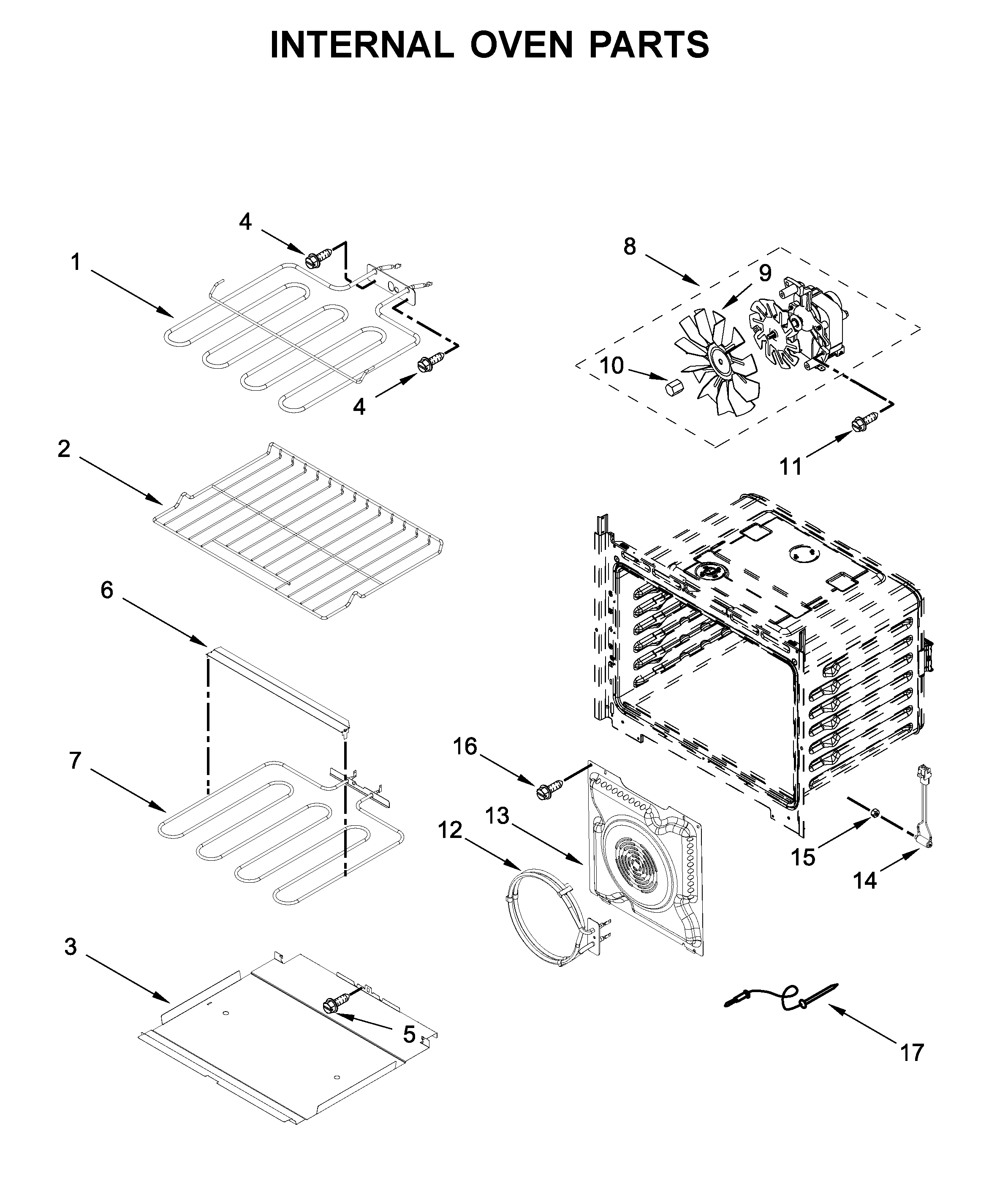 Internal oven parts