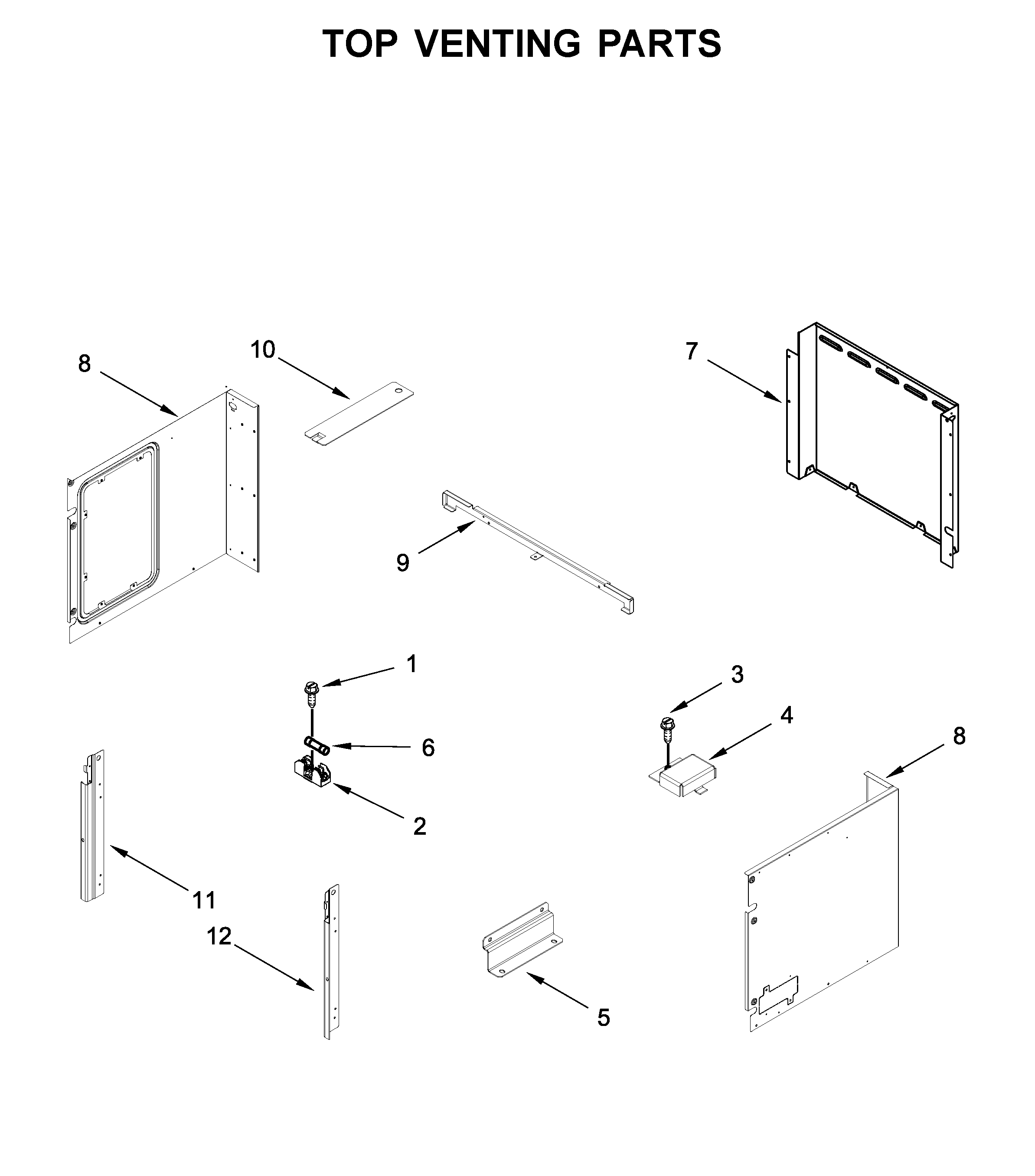 Top venting parts