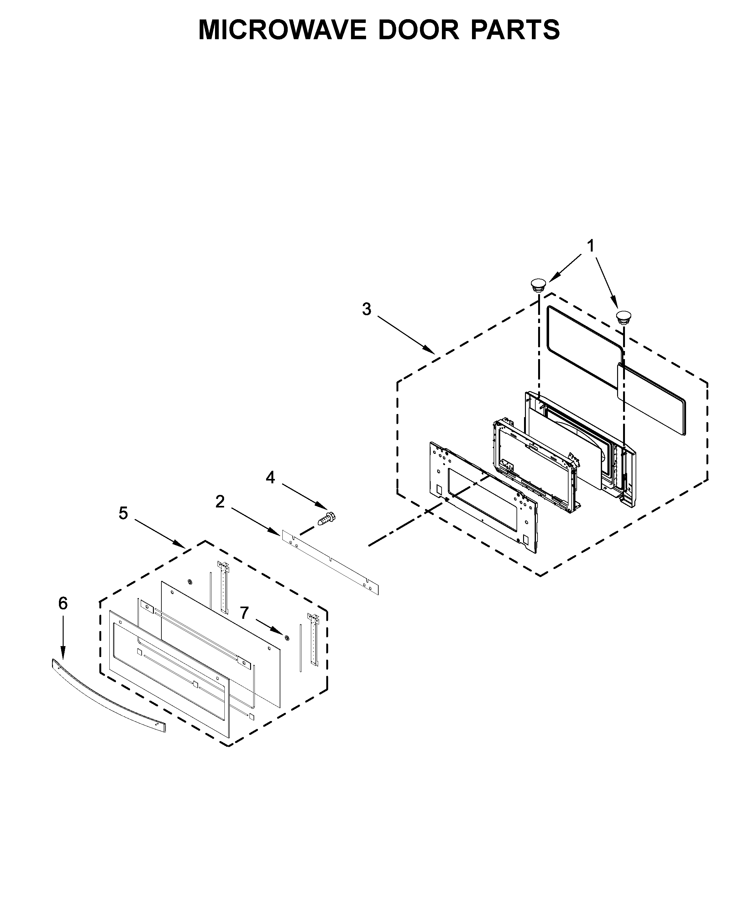 Microwave door parts
