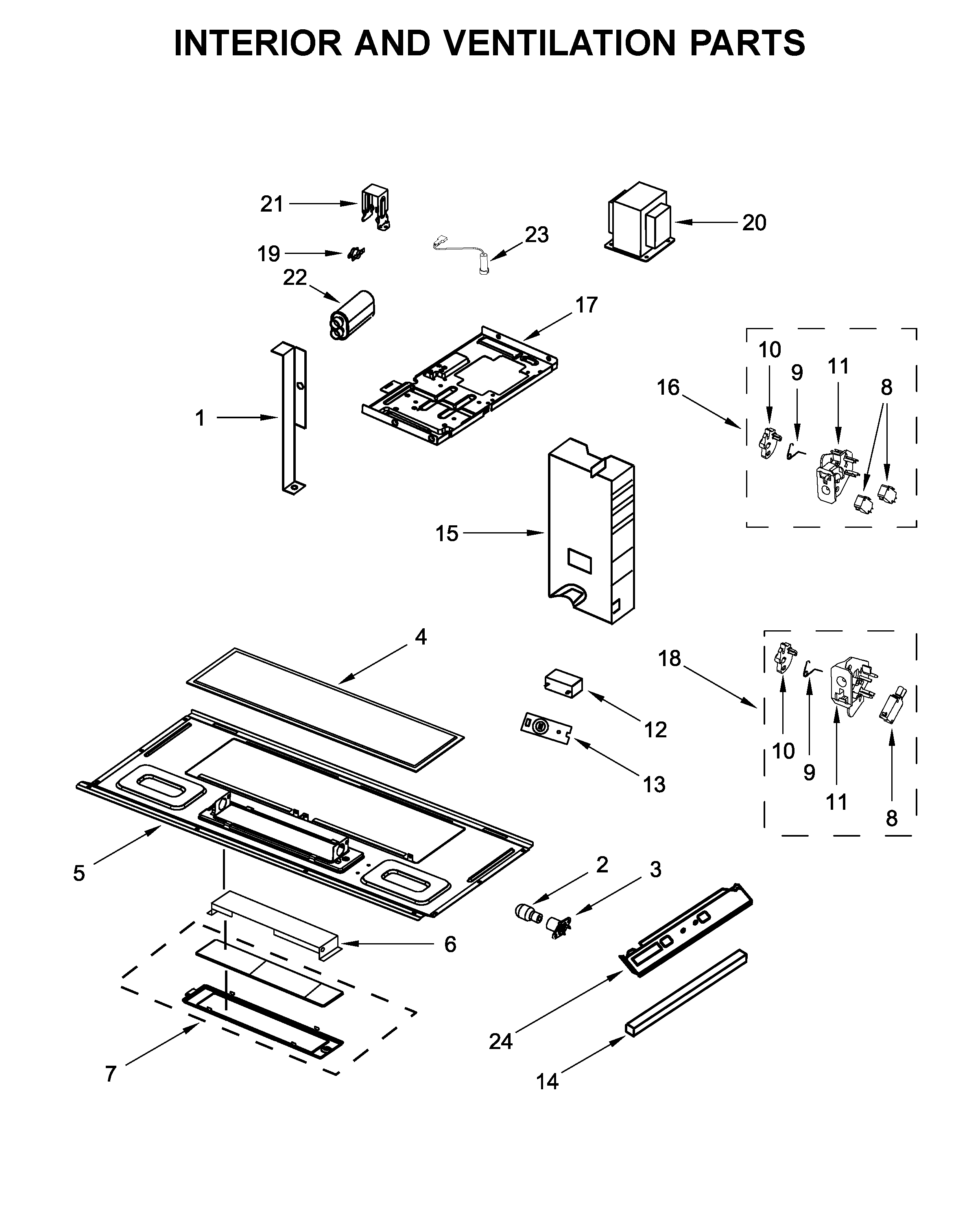 Interior and ventilation parts
