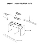 Cabinet and installation parts