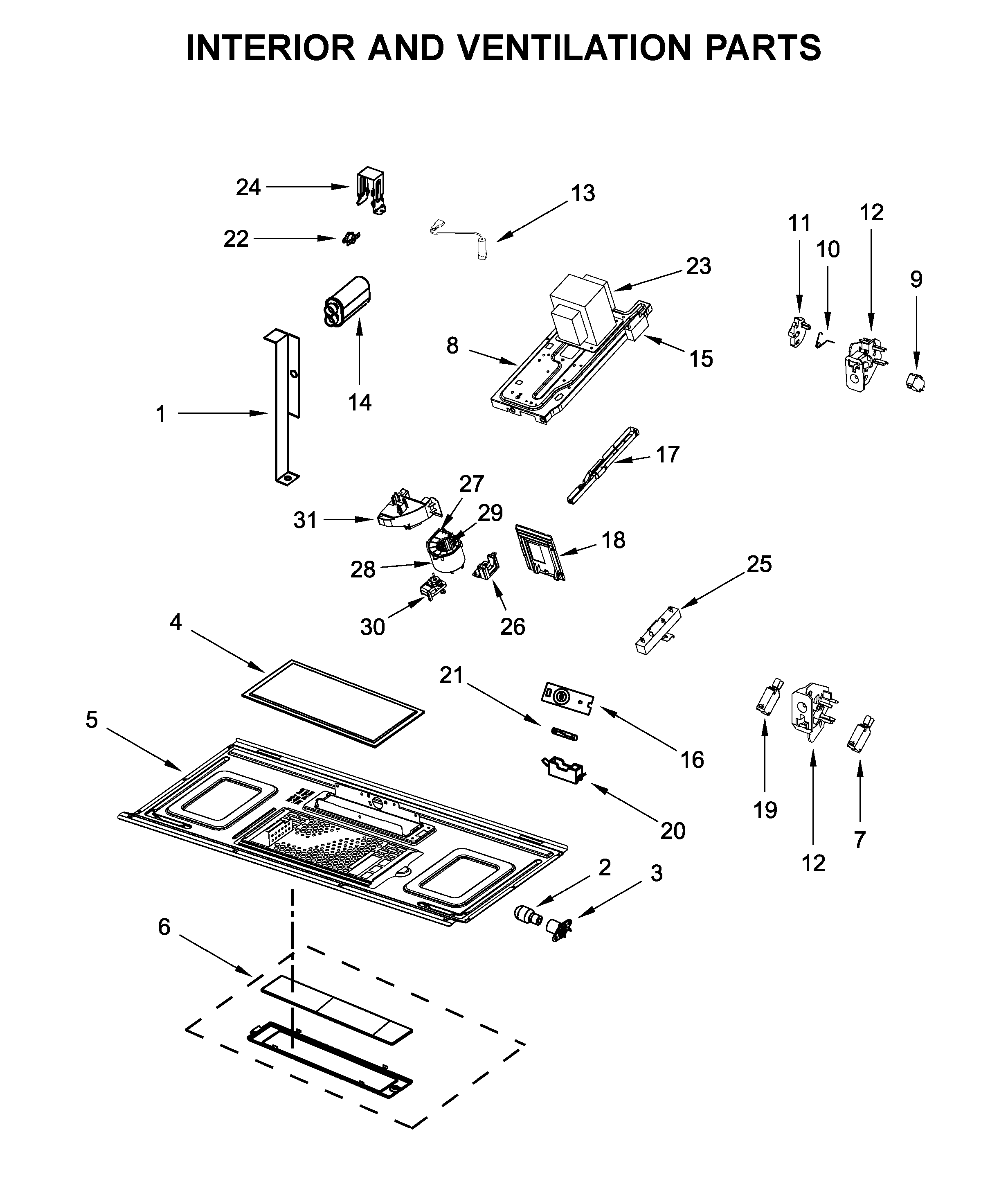 Interior and ventilation parts
