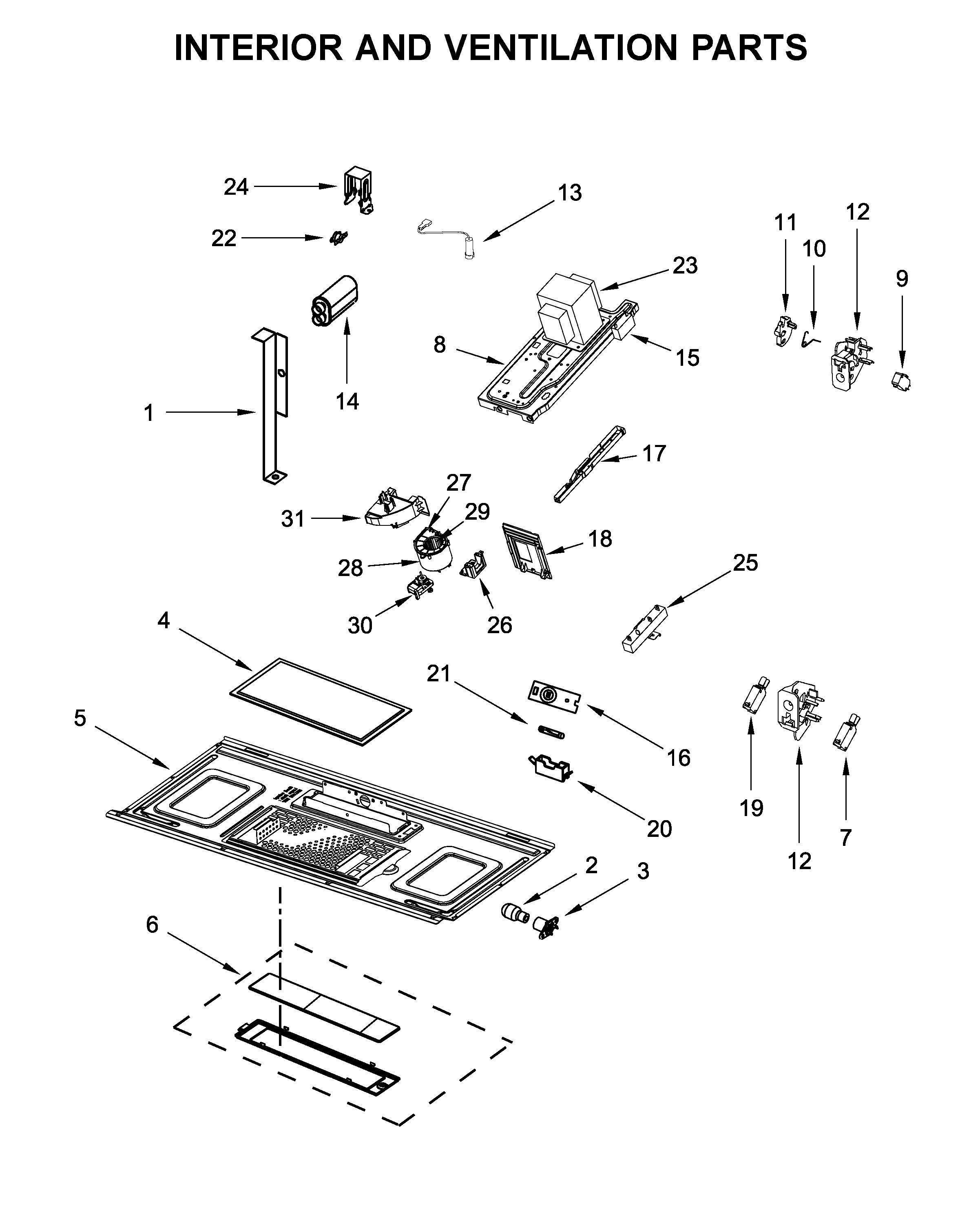 Interior and ventilation parts