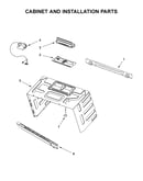 Cabinet and installation parts